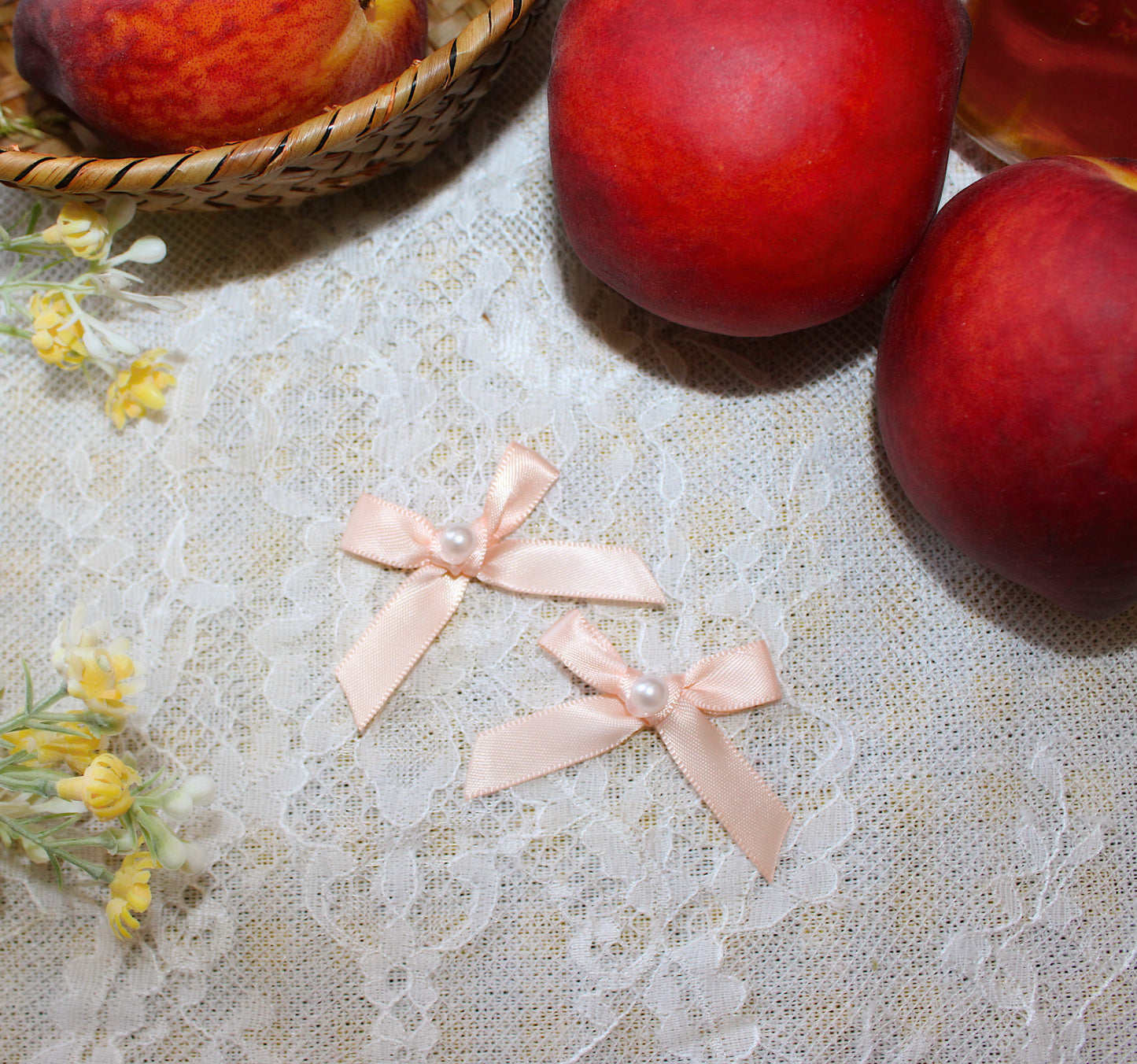 Peach tea twin bows