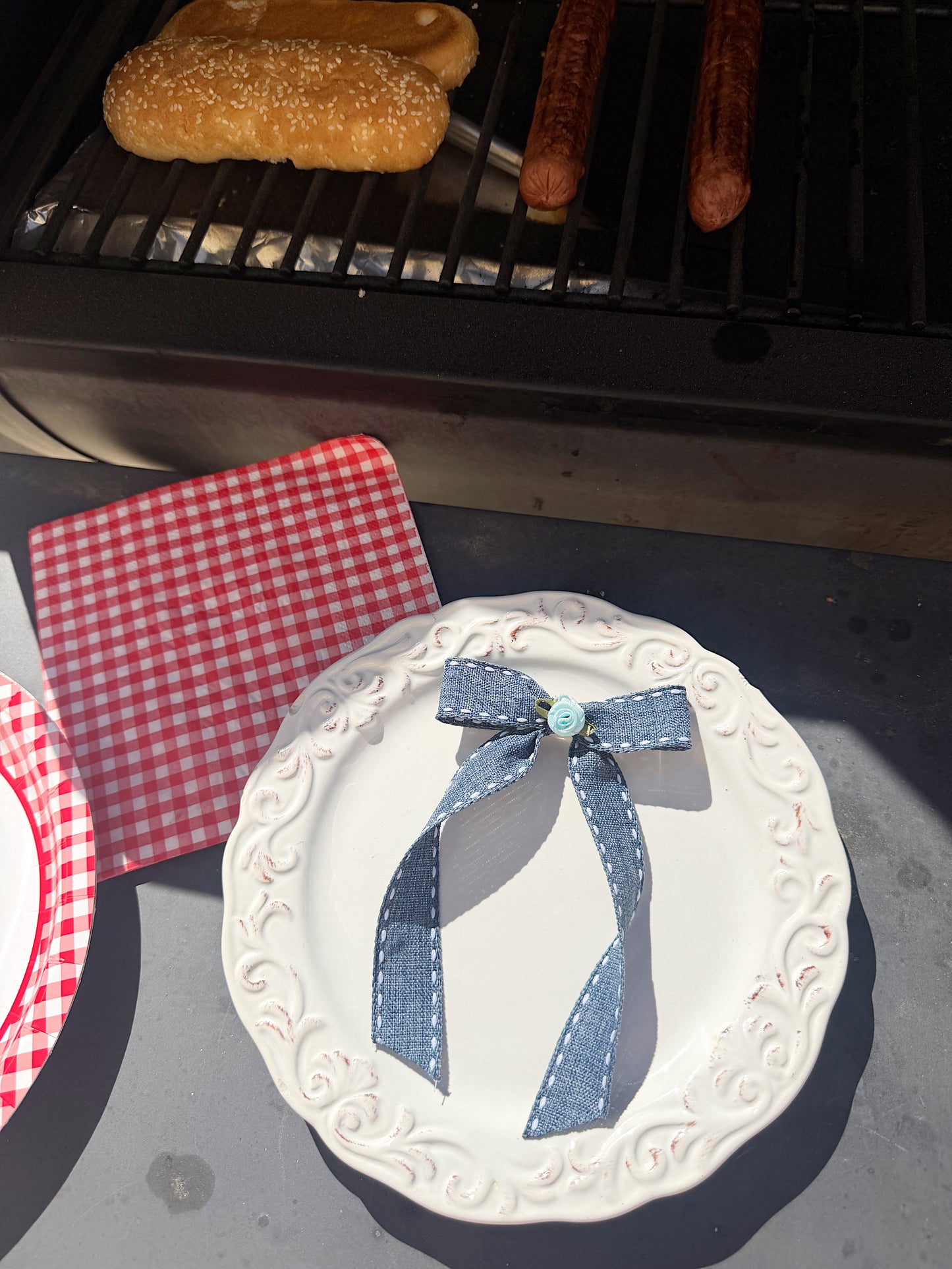 Summer denim bow