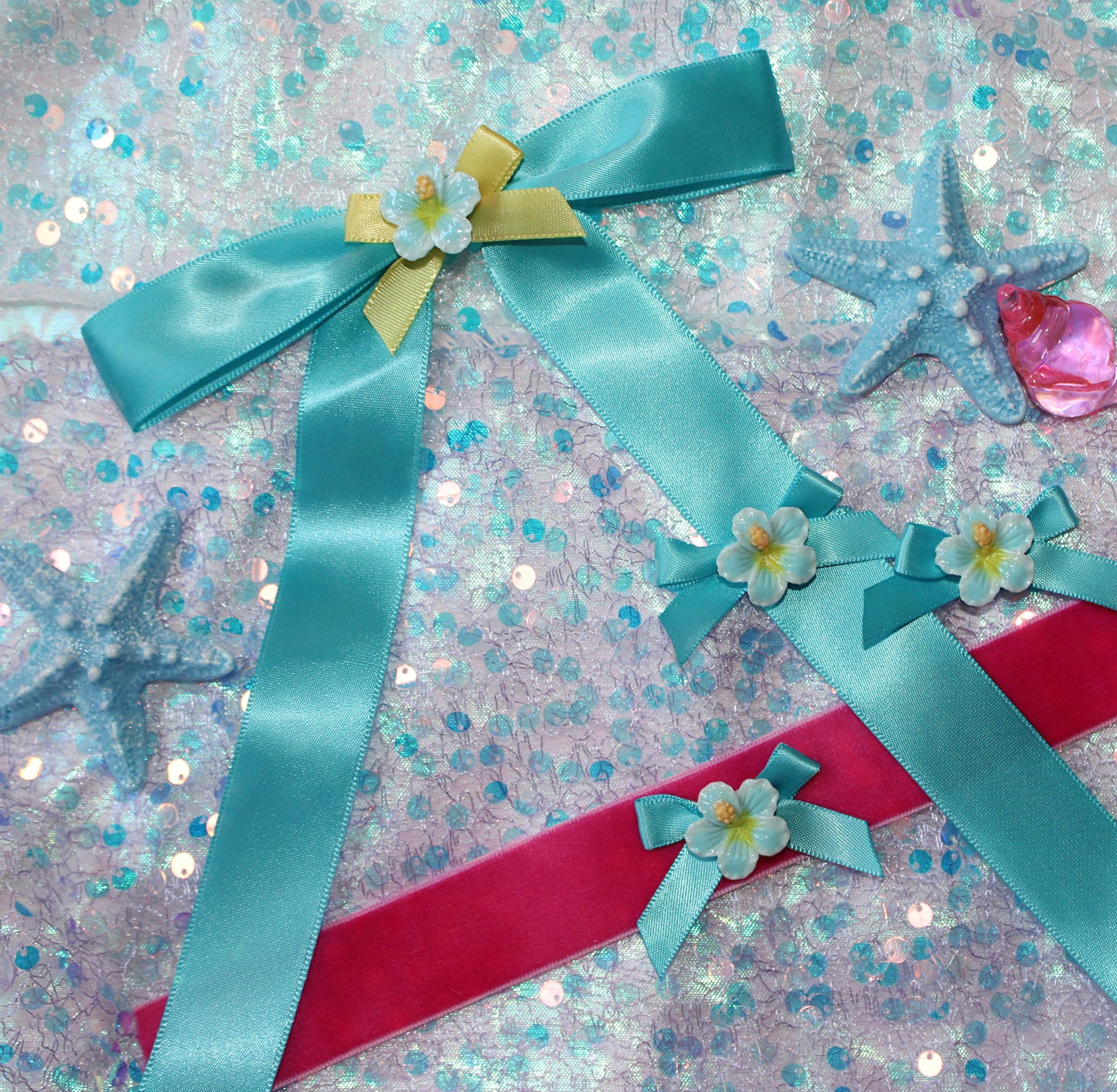 Blue crush hibiscus big bow