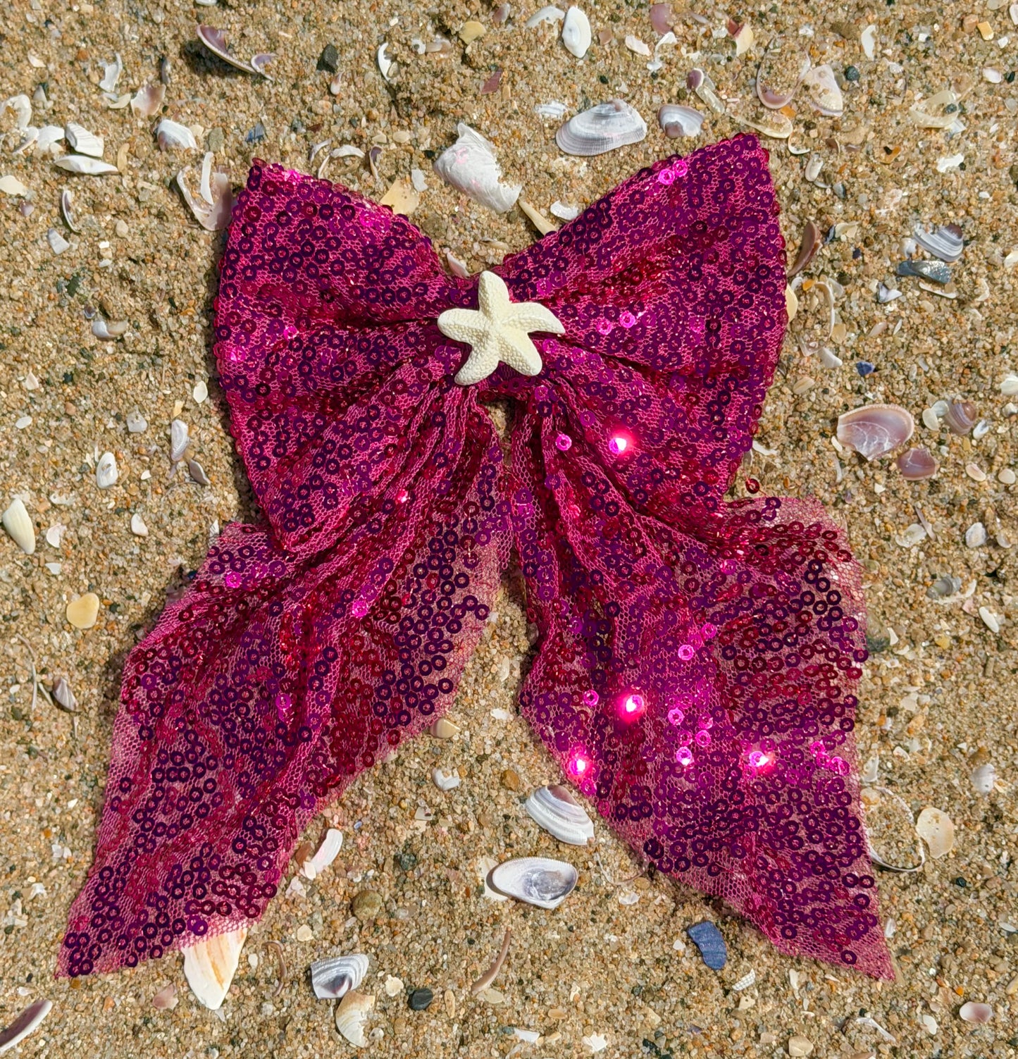 Hot pink starfish bow