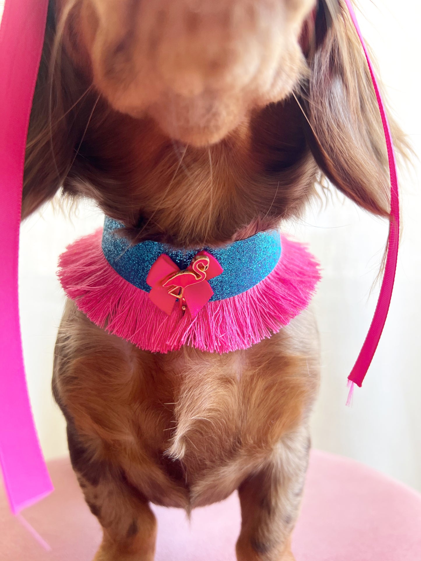 The it girl fringe choker blue