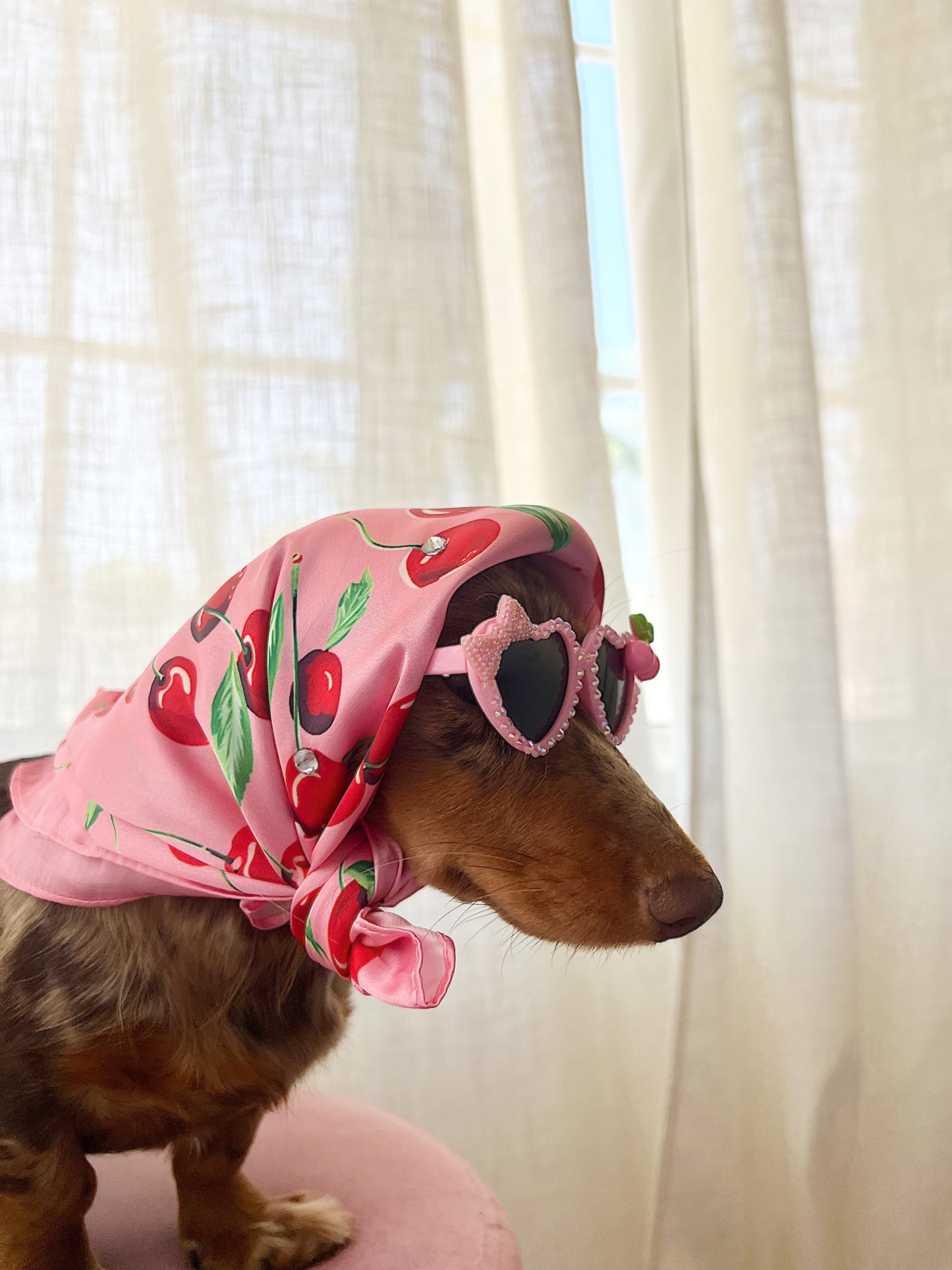 The pink Cherry bomb headscarf