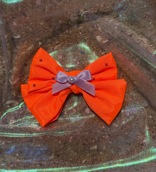 Neon wave bow- orange with purple