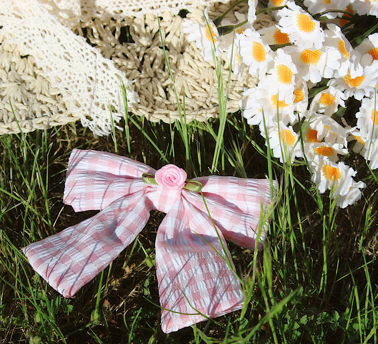 Garden party puffy gingham bow