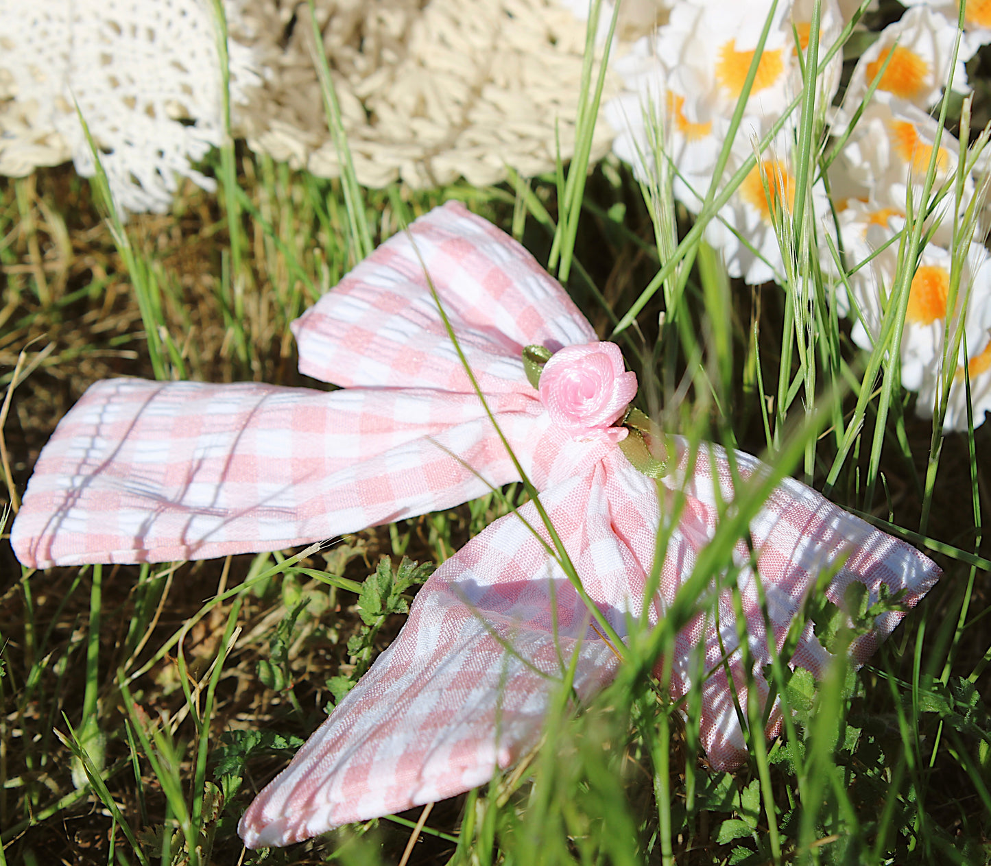 Garden party puffy gingham bow
