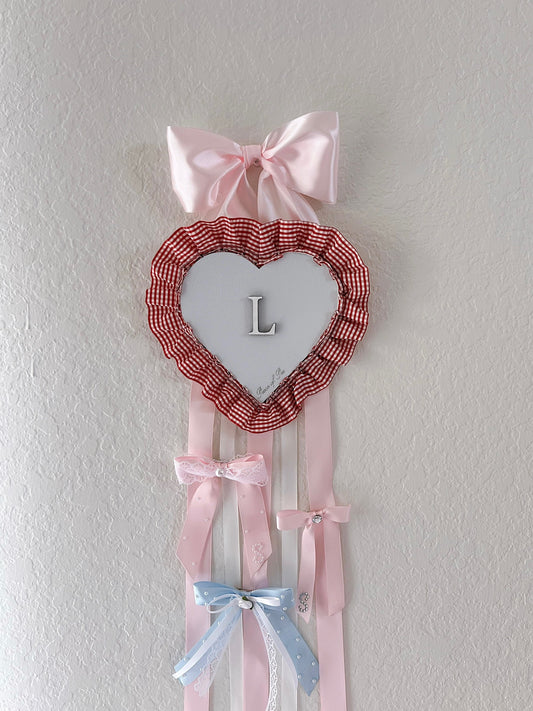 The Ruffle Heart Bow Holder (Customizable)
